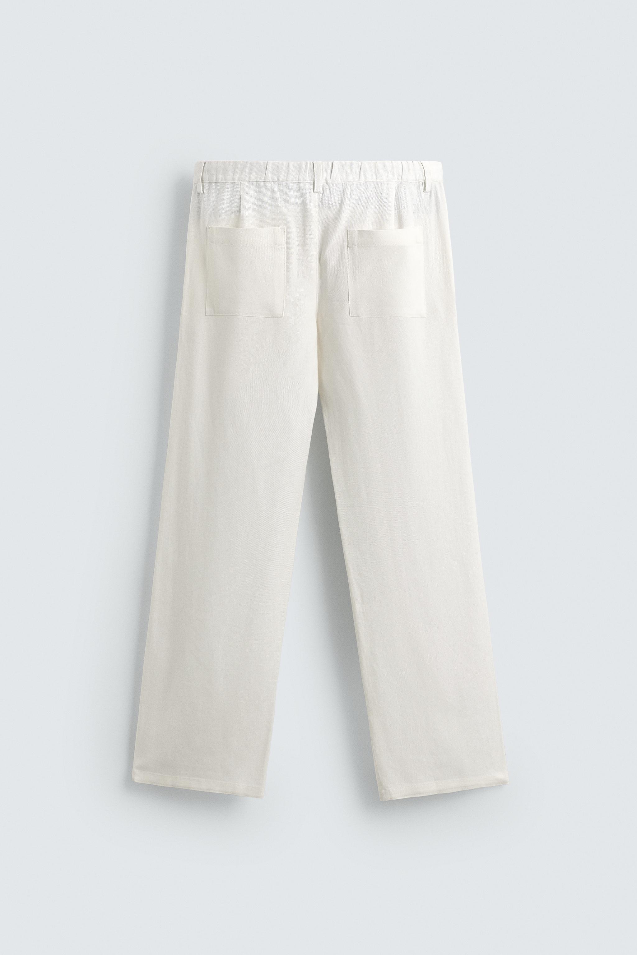 PANTALON COUPE DÉCONTRACTÉE EN VISCOSE ET CHANVRE